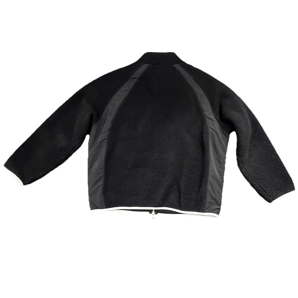 Air Jordan Essentials Men's Full Zip Winter Black Sherpa Fleece Jacket Sz XL Y2K